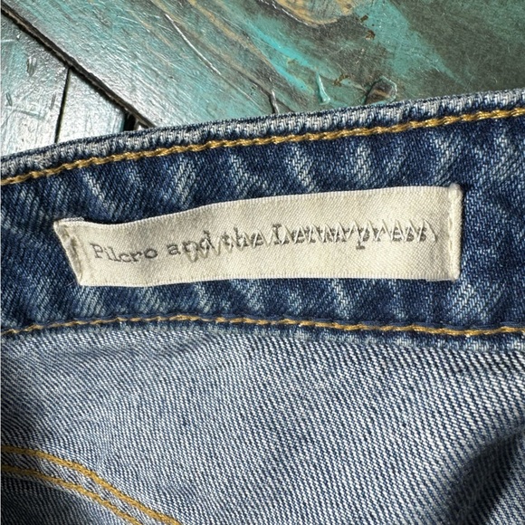 Anthropologie Pilcro and the Letterpress Hyphen Boy Fit Fringe Crop Jeans Sz 29 - Picture 5 of 14